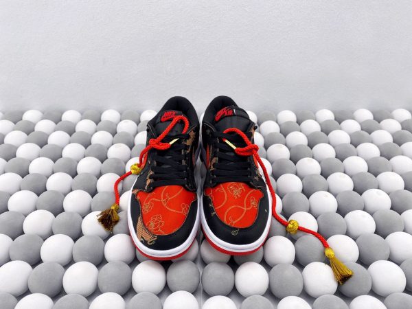 Air Jordan 1 Low AJ1 Black Red Gold CNY - Image 8