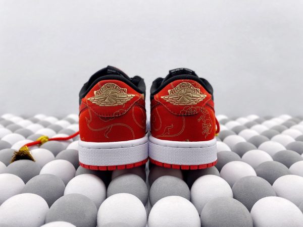 Air Jordan 1 Low AJ1 Black Red Gold CNY - Image 6